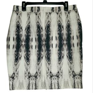 Willi Smith navy blue and white cotton pencil skirt size 10